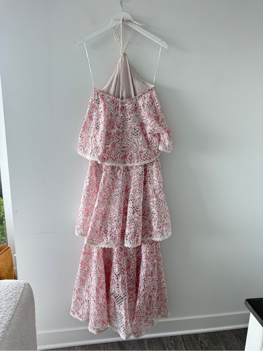 ELLIATT Valencia Tiered Halter Gown in Pink S - Picture 7 of 7